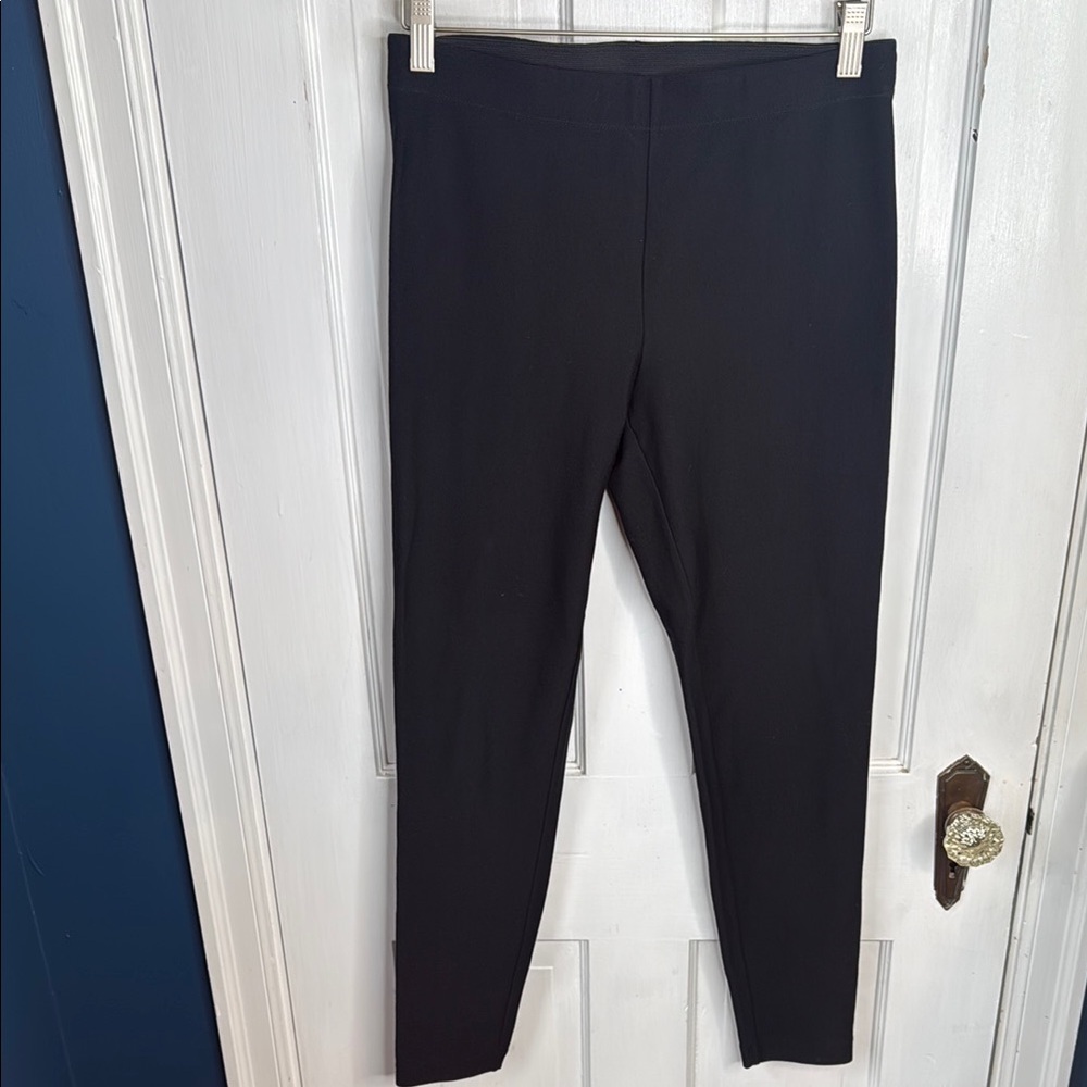 Vince Classic Black Pull-On Leggings Viscose Blend Stretch Back Seam W1221 Sz M